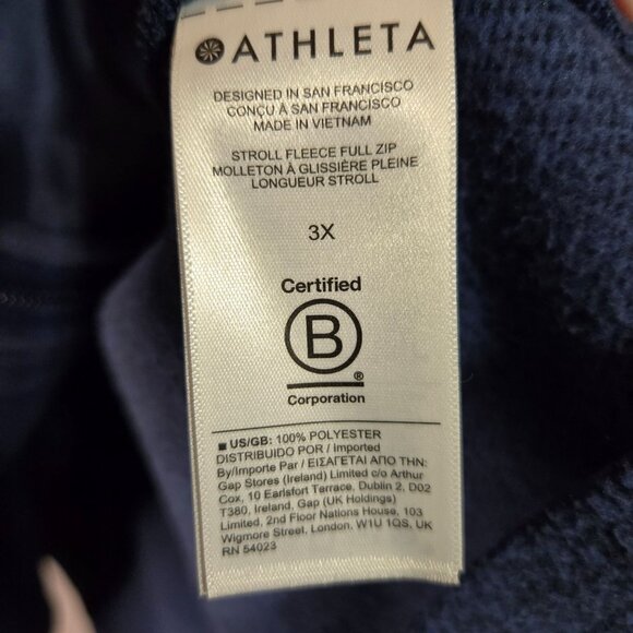 Athleta Women's 3X Stroll Fleece Full-Zip Jacket Chrome Blue Athletic soft Fall - Picture 10 of 11